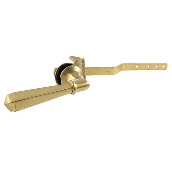 Front Mount Toilet Tank Lever, Brushed Brass